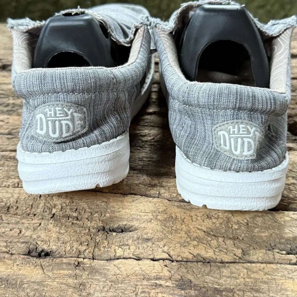Hey Dude Wally Youth Blend Linen Shoes Stone Size US 5 / Women 6 / EU 37